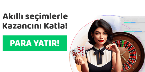Rulet masası önünde duran kadın kullanıcıyla desteklenmiş yatırım kampanyası görseli